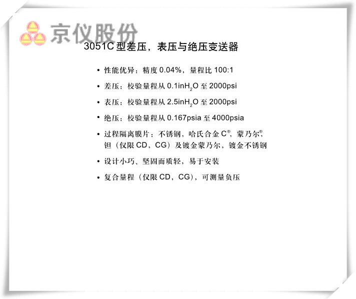 3051C型差壓表壓與絕壓變送器